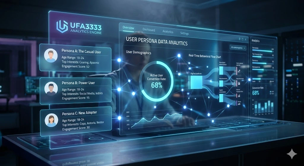 หน้าจอแสดงการวิเคราะห์กลุ่มเป้าหมายผู้ใช้งาน UFA3333 ด้วย AI